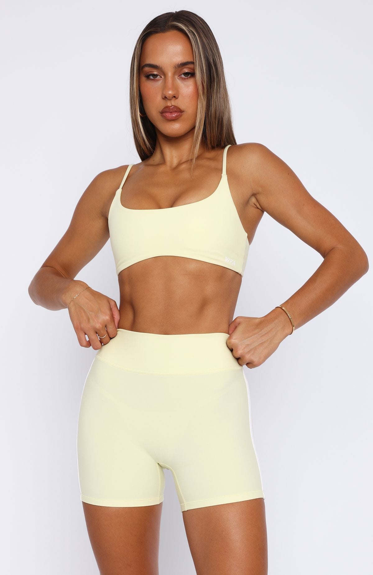 Go Faster High Waisted Shorts Lemon/White - Image 2