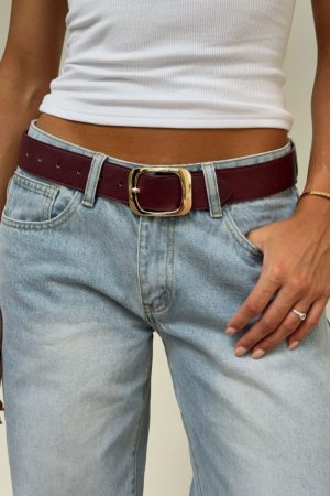 Reed Belt Burgundy/Gold