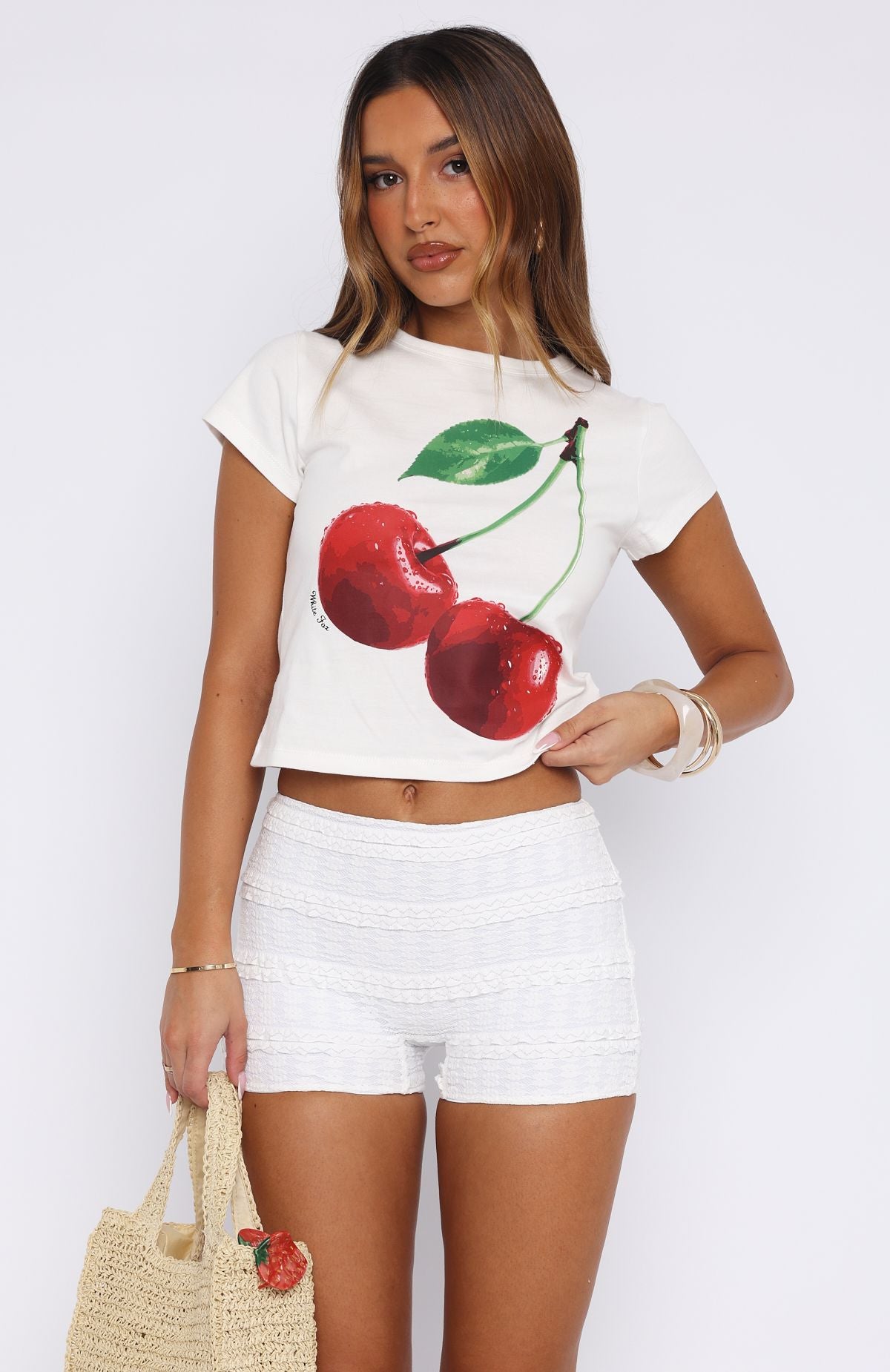 Honeymoon Lace Shorts White - Image 2