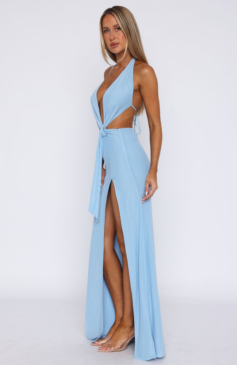 Dance With Me Maxi Halter Dress Powder Blue - Image 3