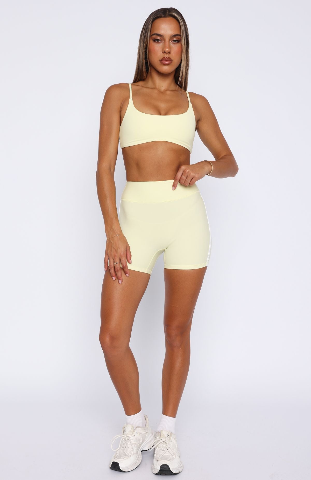 Go Faster High Waisted Shorts Lemon/White - Image 5