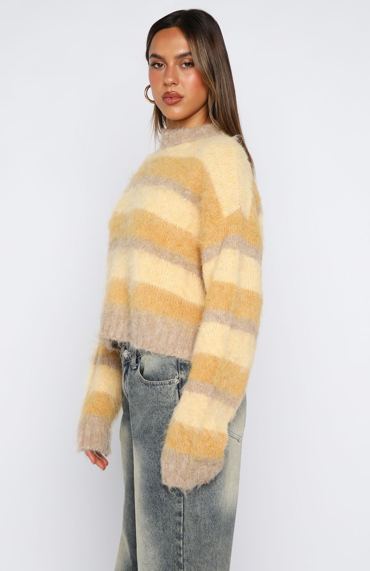 Soft Embrace Knit Sweater Honeycomb Stripe - Image 3