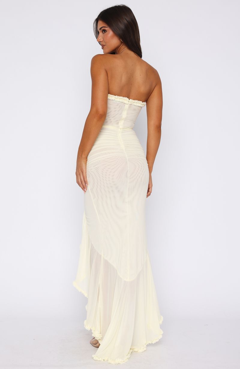 Still Got It Mesh Maxi Dress Lemon - Image 4
