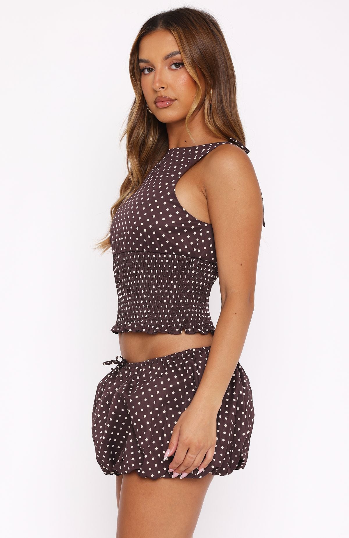 Runaway Heart Mini Skort Chocolate Polka Dot - Image 3