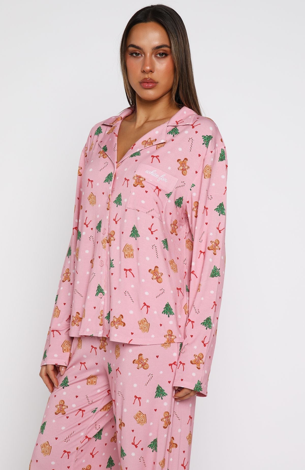 Pillow Talk Printed Long Sleeve Pyjama Set Candy Kiss - Image 6