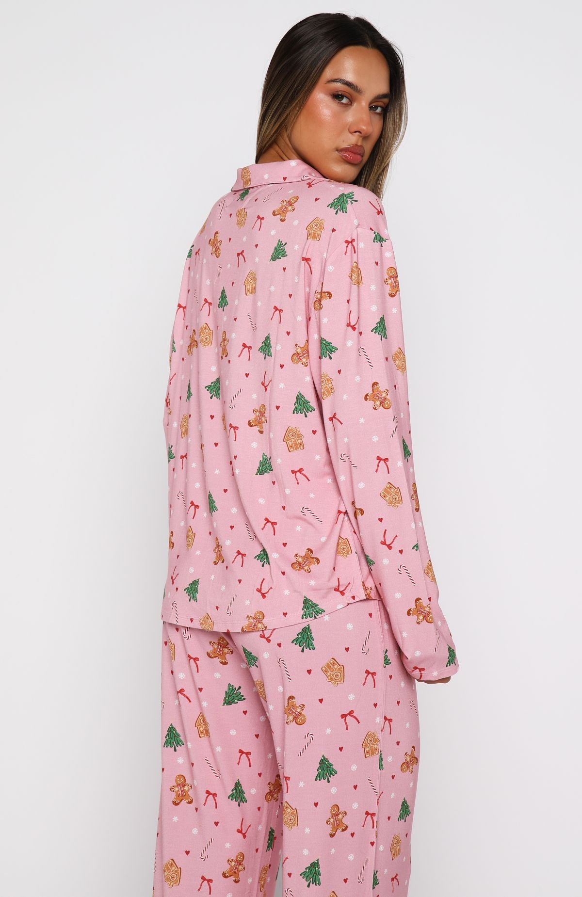 Pillow Talk Printed Long Sleeve Pyjama Set Candy Kiss - Image 7