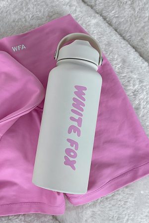 Staying Hydrated Drink Bottle Off 1L White/Pink