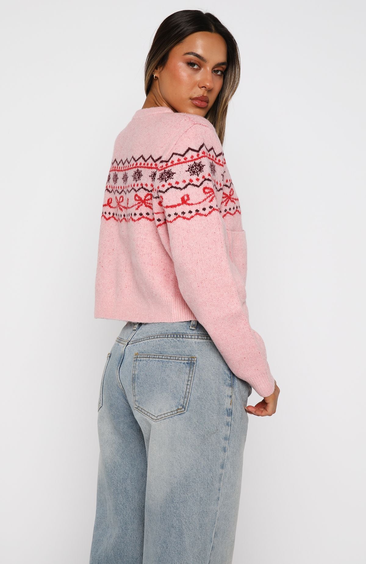 Snowflake Cuddles Knit Cardigan Blossom - Image 6