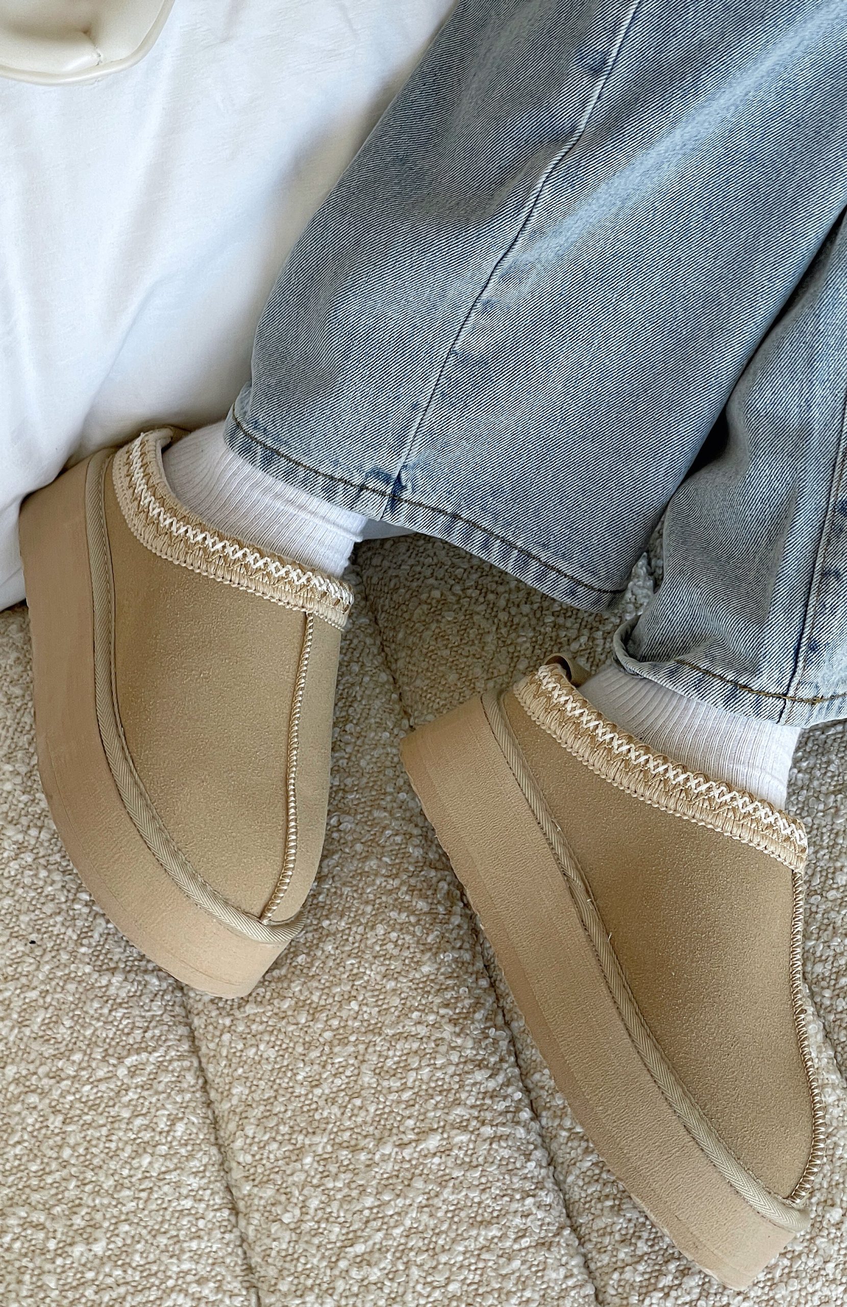 Tazmin Platform Snug Boots Nude - Image 4