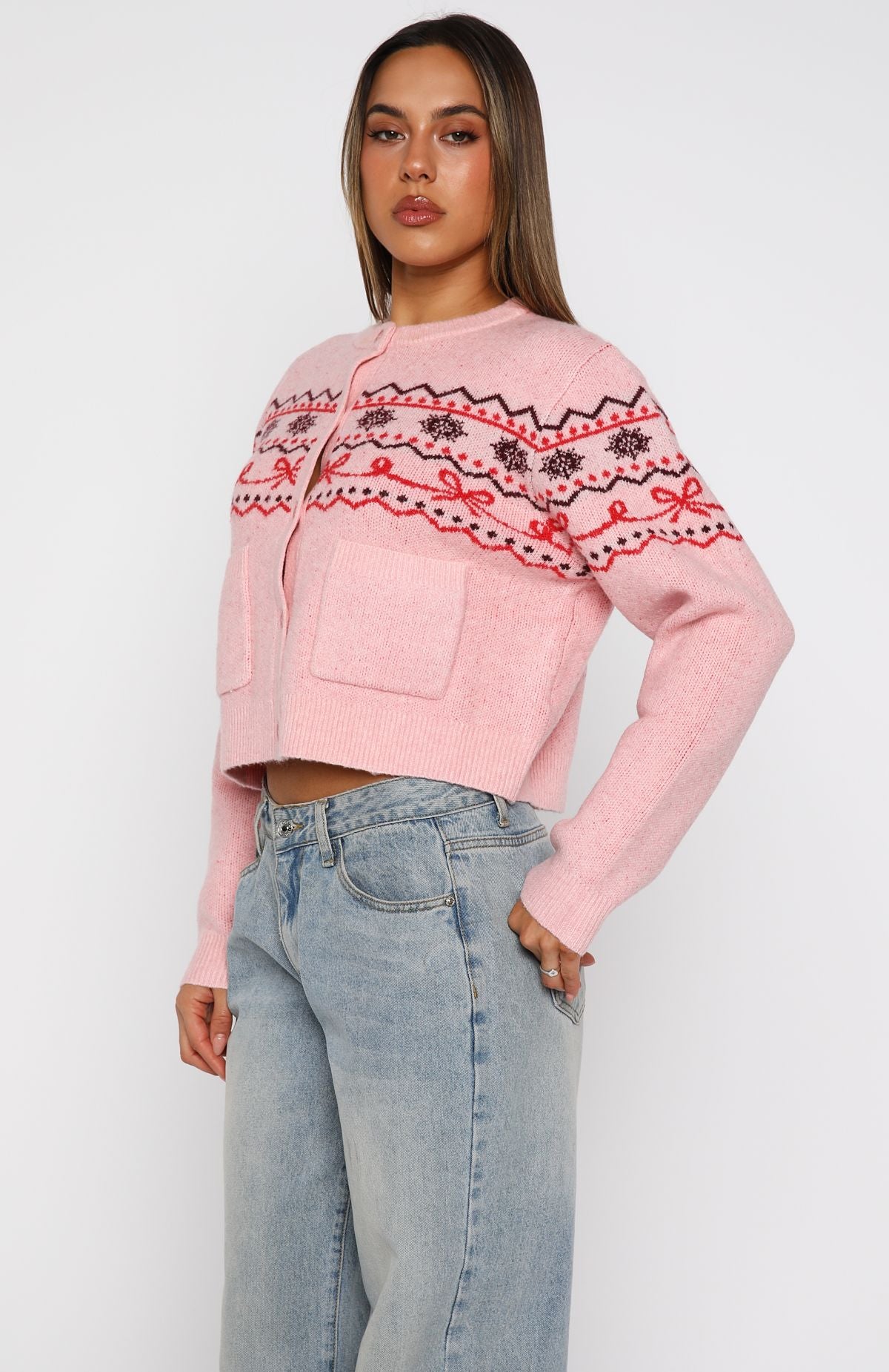 Snowflake Cuddles Knit Cardigan Blossom - Image 5