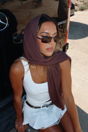 Coming Up Scarf Chocolate