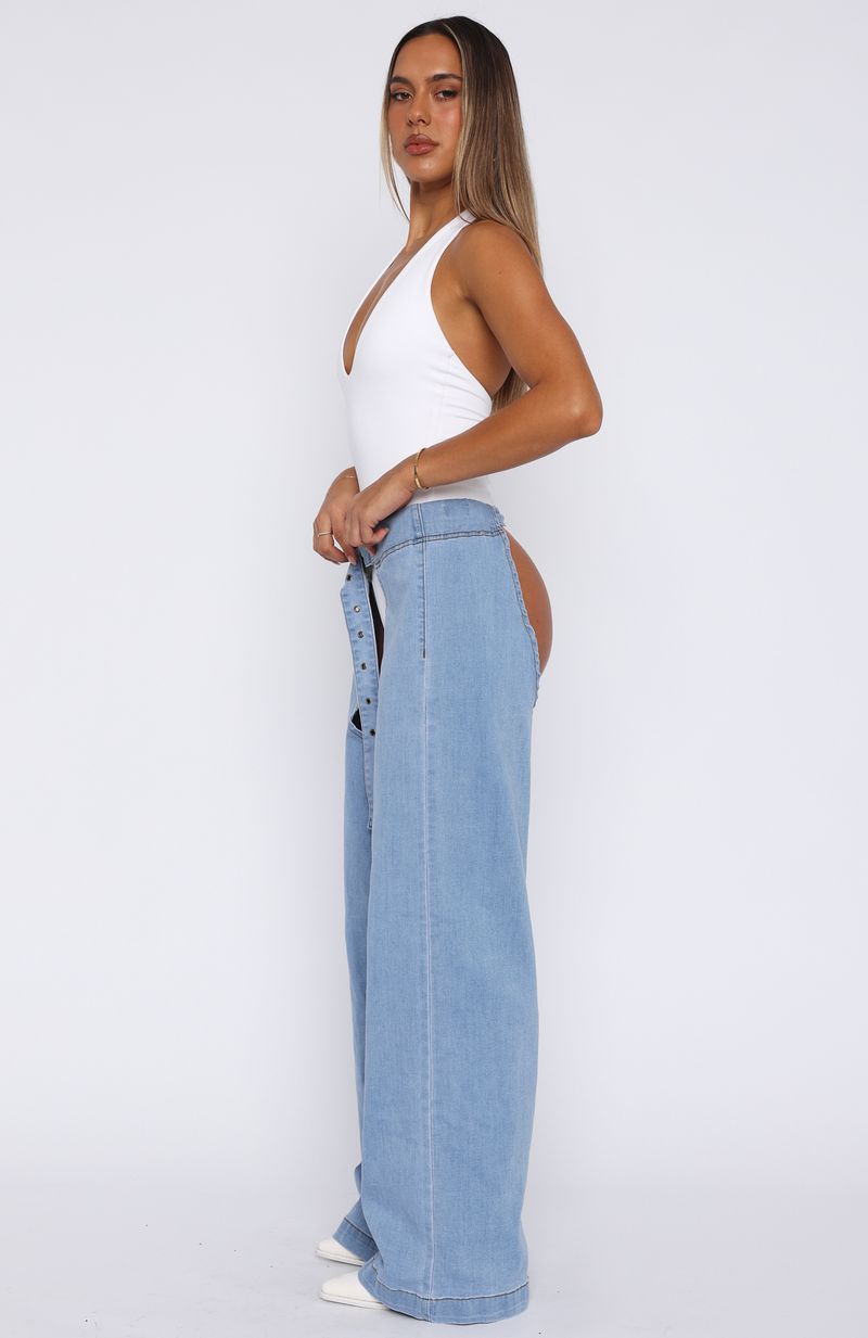 She's Most Wanted Denim Chaps Light Blue - Image 3