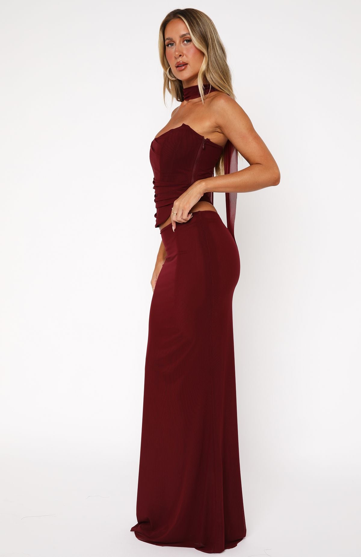 Loving You Maxi Skirt Burgundy - Image 3