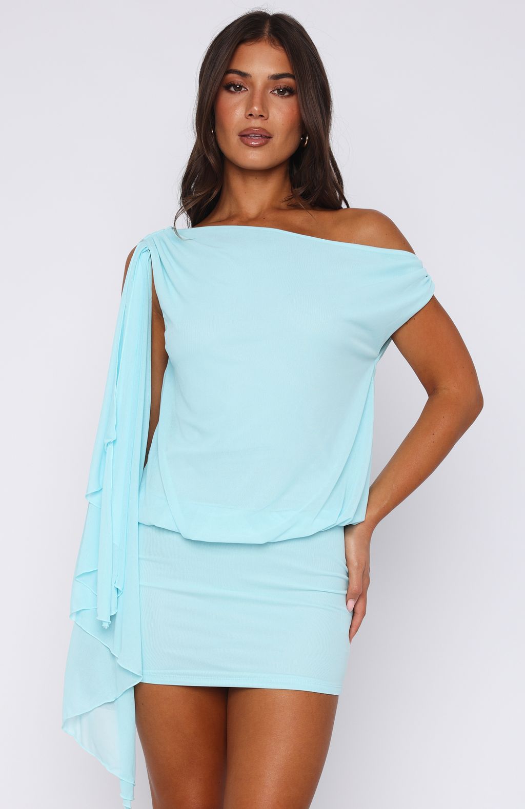 Sicilian Dreams Mini Dress Blue - Image 3