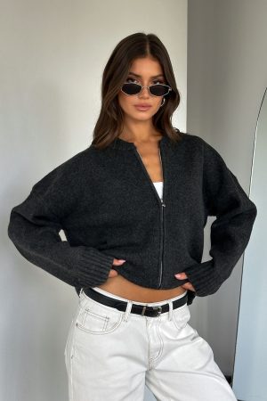 Unbreakable Bond Knit Jacket Charcoal