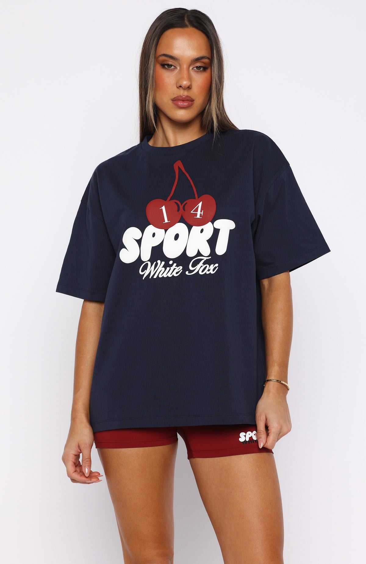 Club 14 Peyton Oversized Tee Navy - Image 2