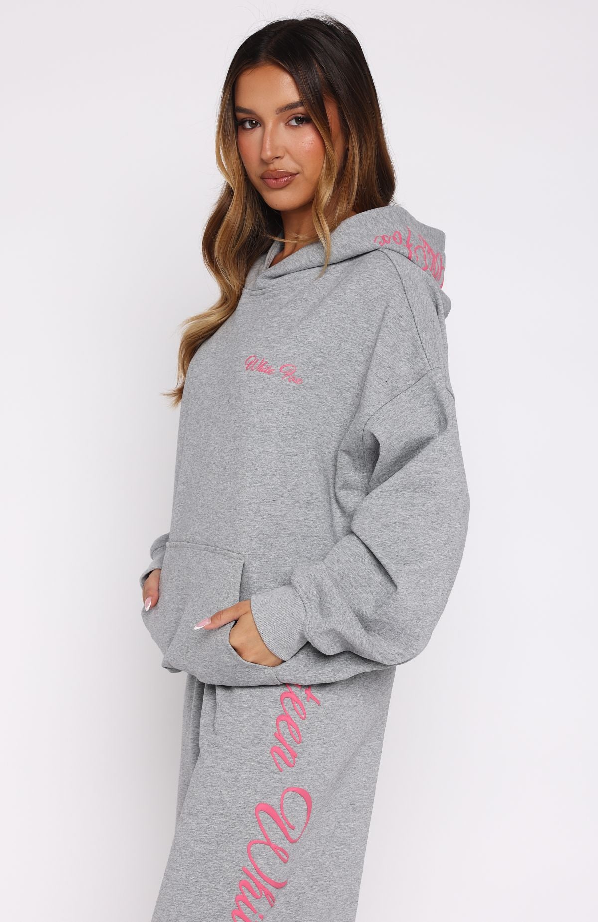 Lucky Thirteen Shaya Oversized Hoodie Dark Grey Marle - Image 3