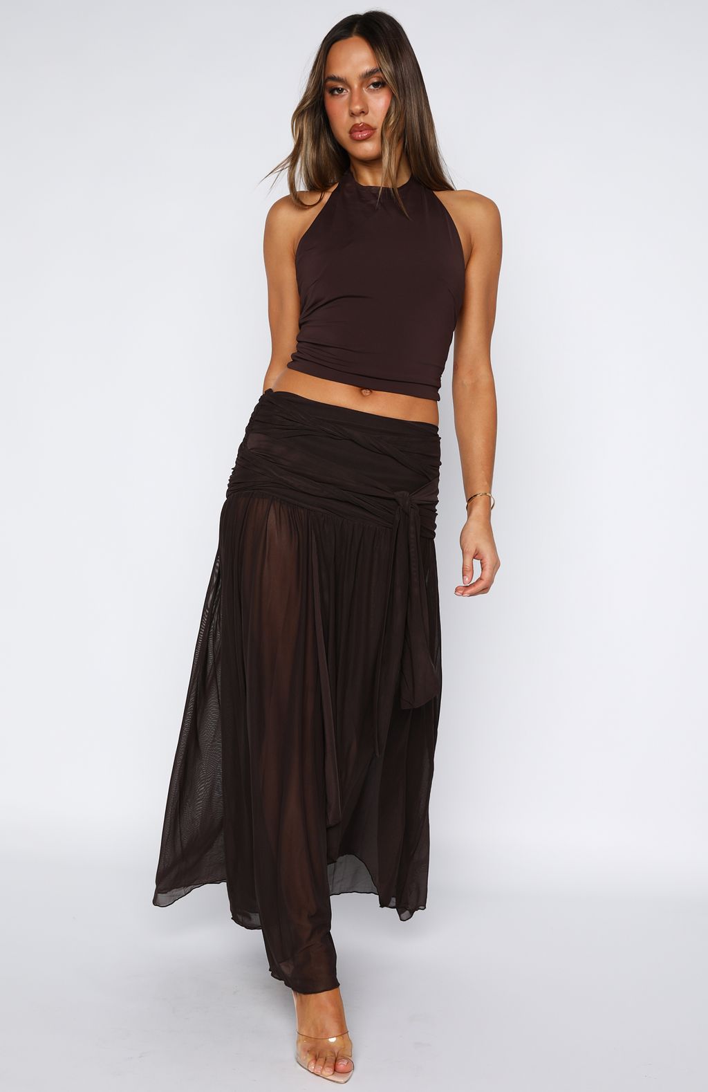 It's Showtime Maxi Skirt Chocolate - Image 2
