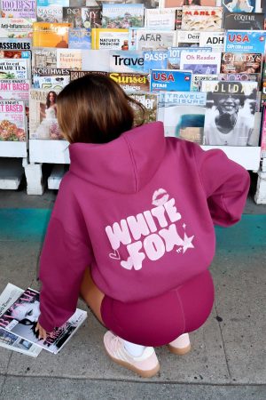 11th Street Sweet Kisses Oversized Hoodie Very Berry