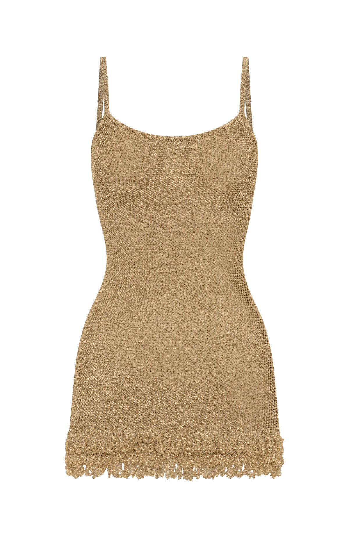 Keeping Me Awake Knit Mini Dress Gold - Image 5