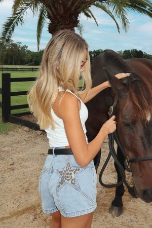 Take Over Together Denim Shorts Light Blue