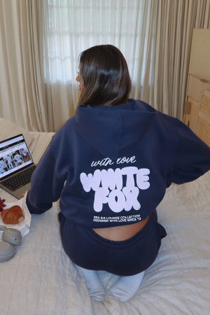 With Love Always Oversized Hoodie Navy