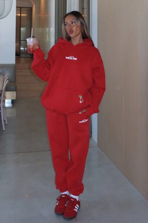 With Love In The Moment Sweatpants Red