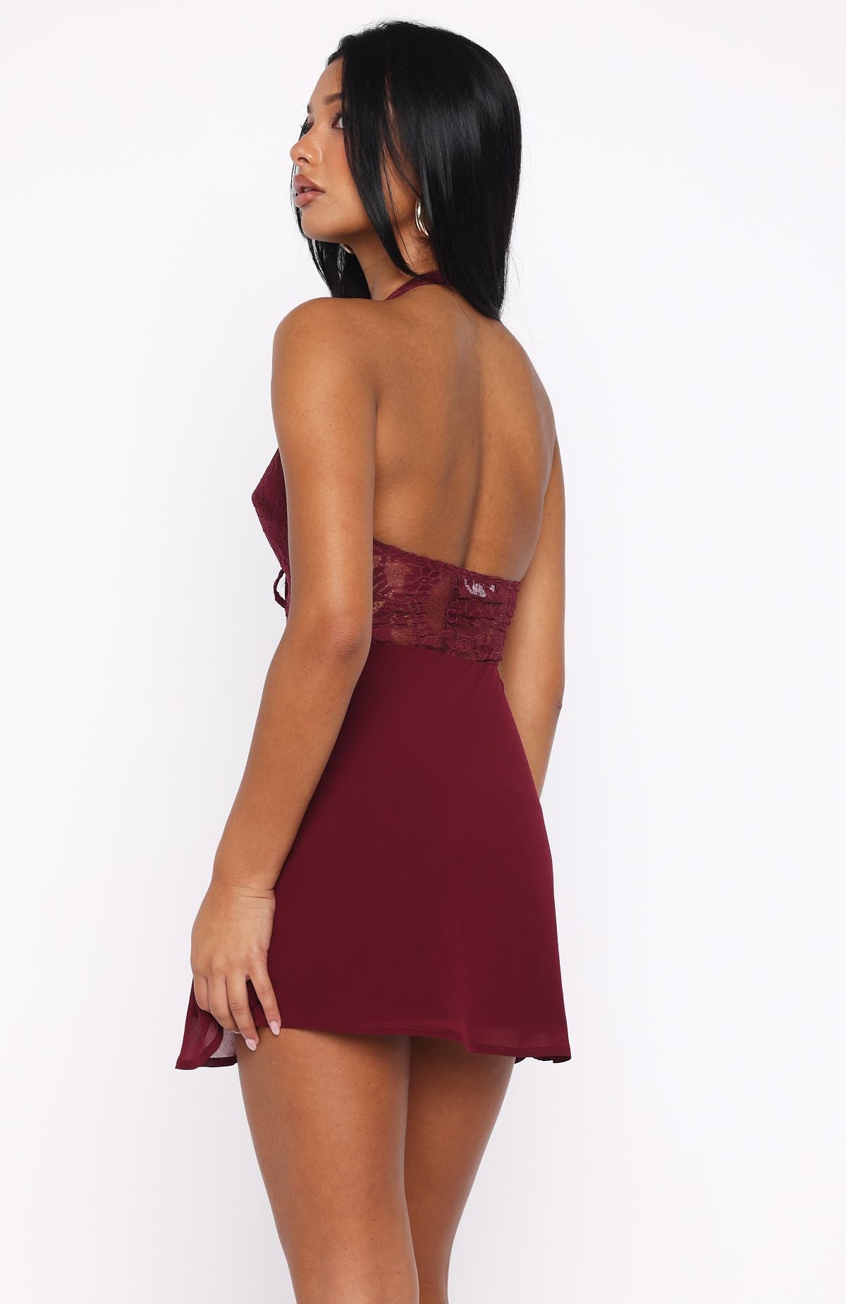 Diamonds Are Forever Mini Dress Burgundy - Image 4