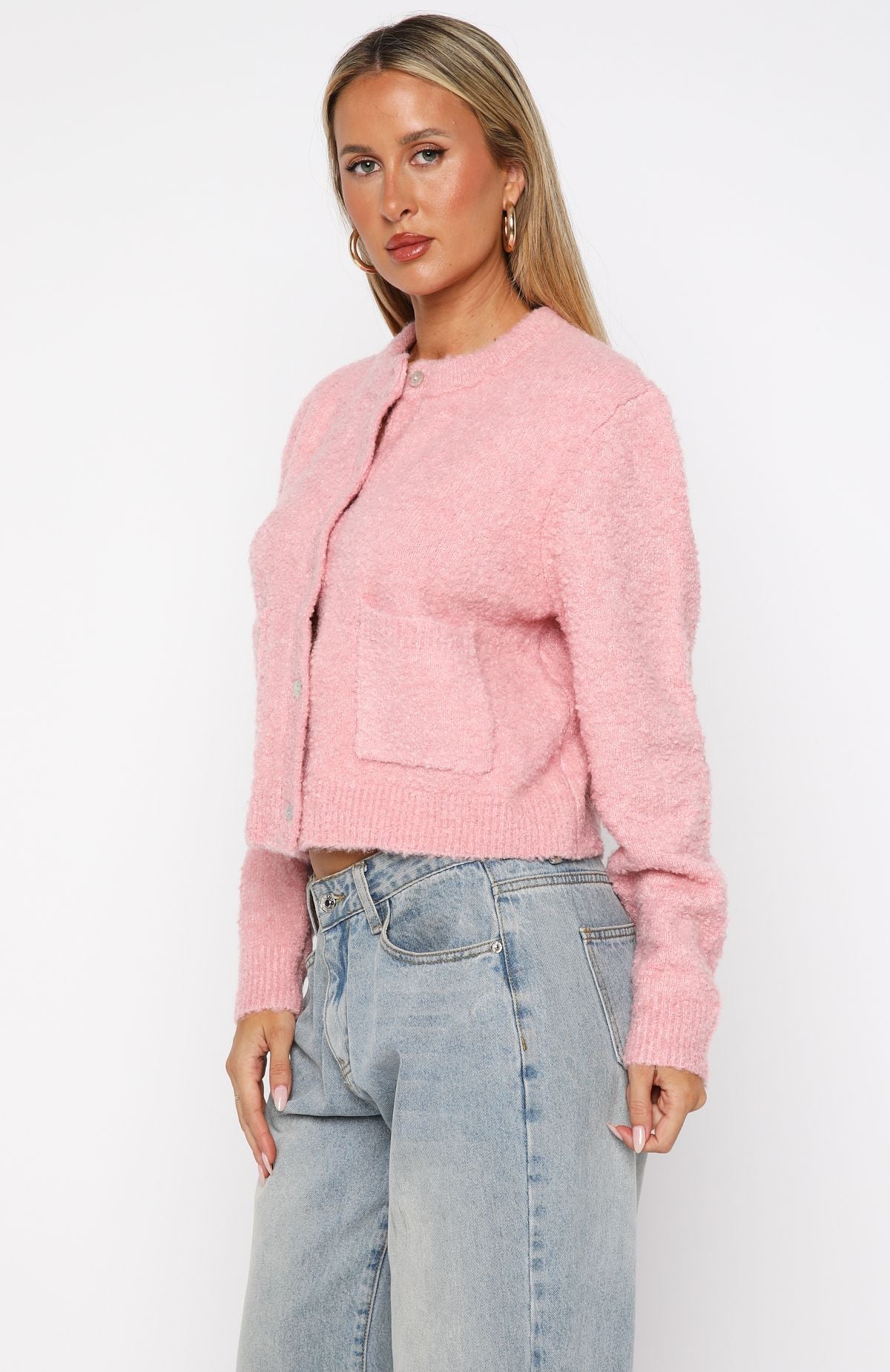 Layer Of Love Knit Cardigan Dusty Pink - Image 3