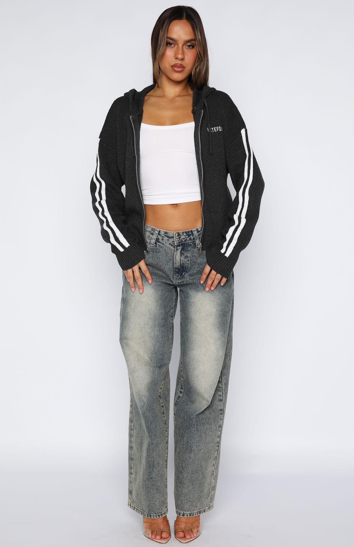 Next One Up Knit Hoodie Charcoal - Image 5