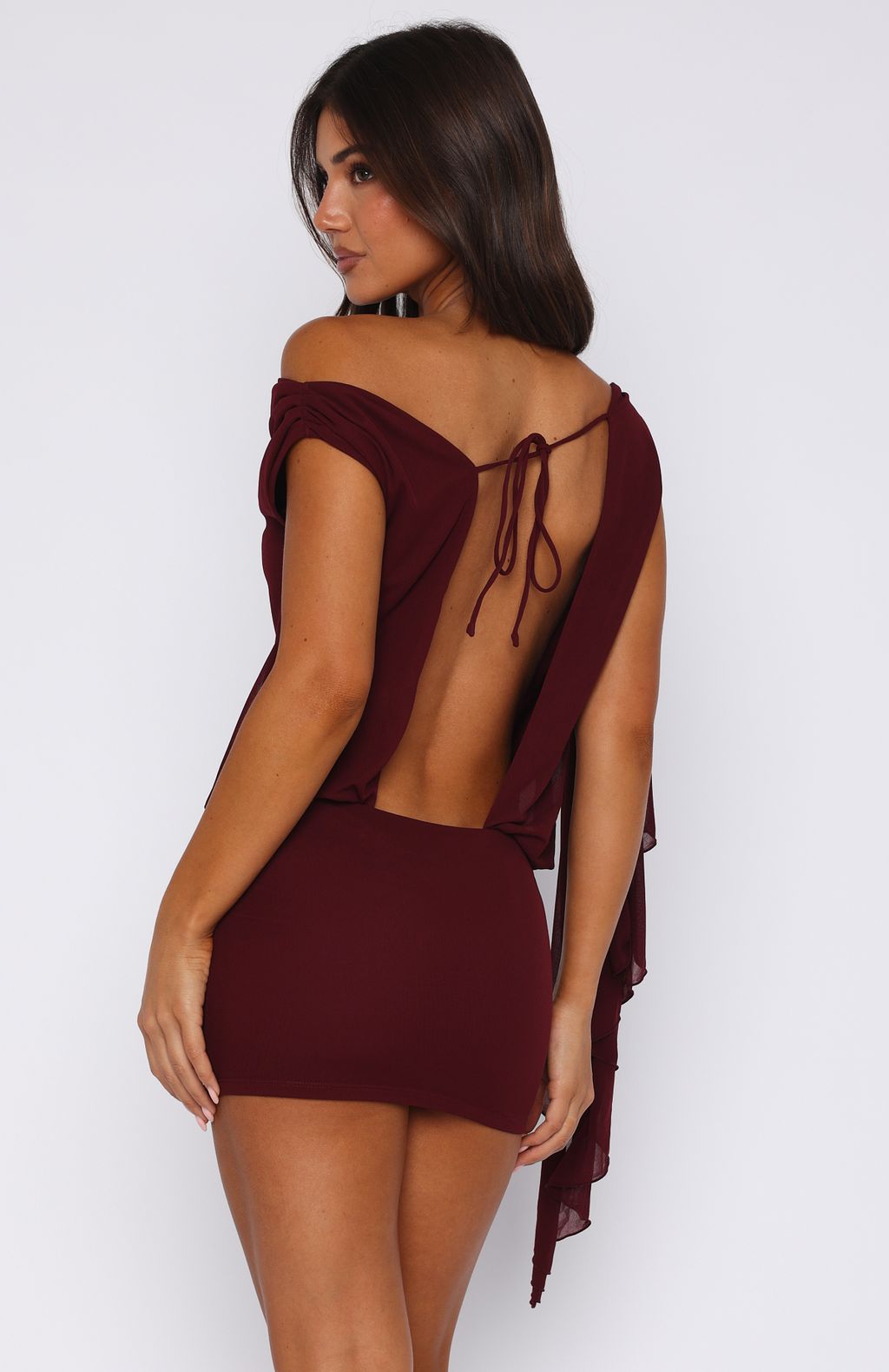 Sicilian Dreams Mini Dress Wine - Image 4