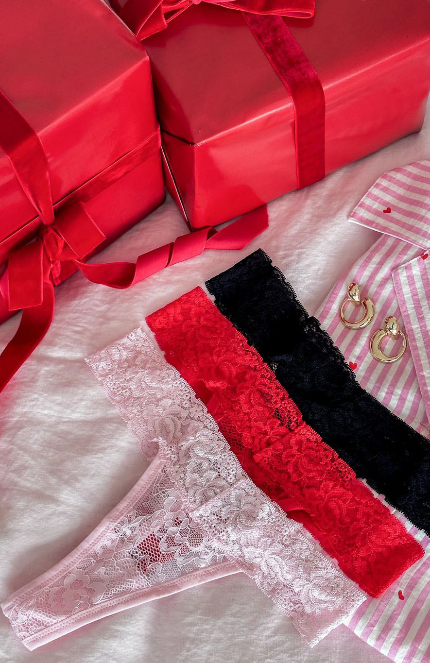 Heart Strings Underwear Set Red/Pink/Black - Image 3