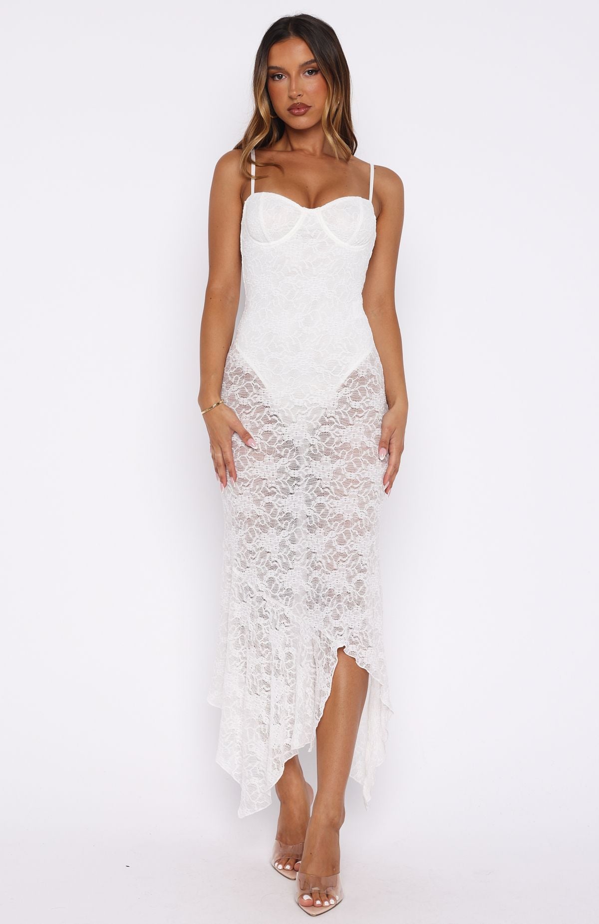 Darling Girl Midi Dress White - Image 2