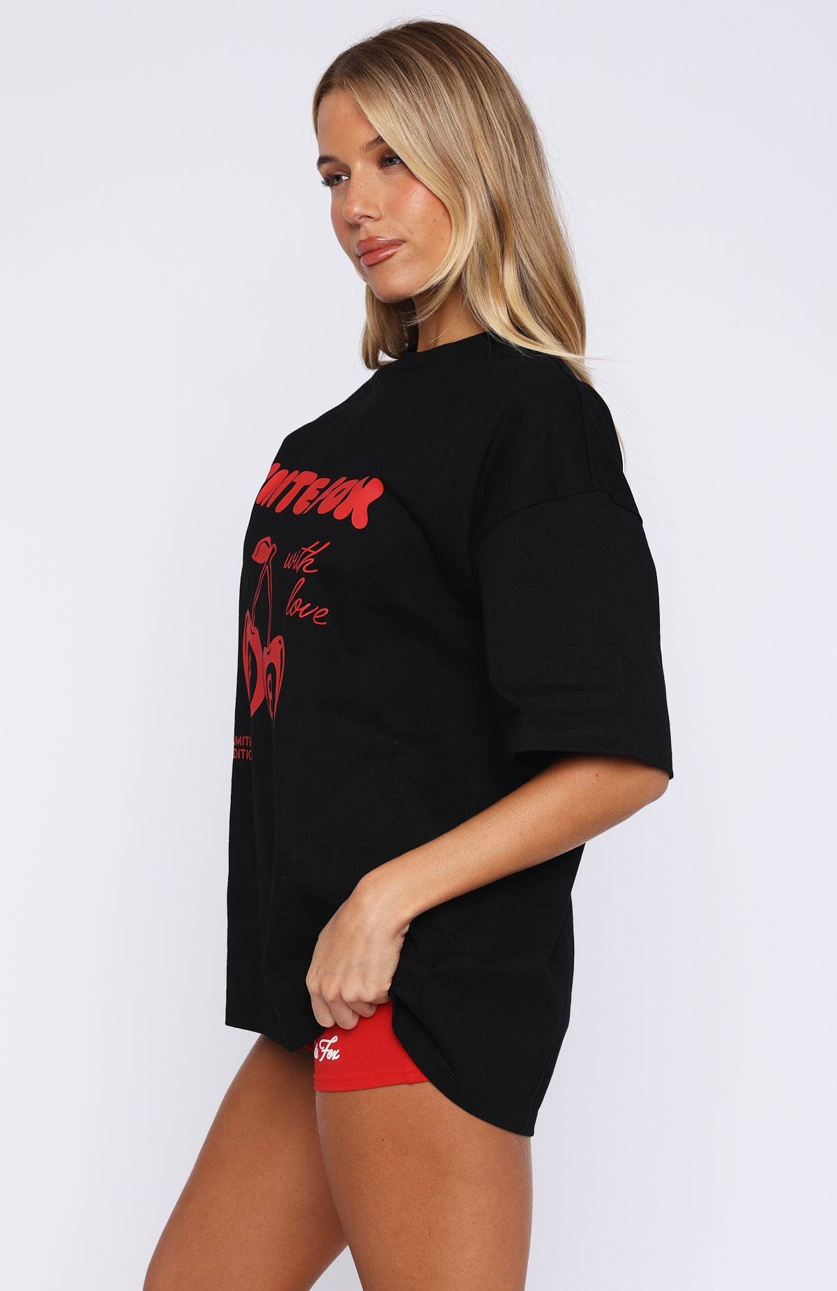 With Love In The Moment Oversized Tee Black - Image 3