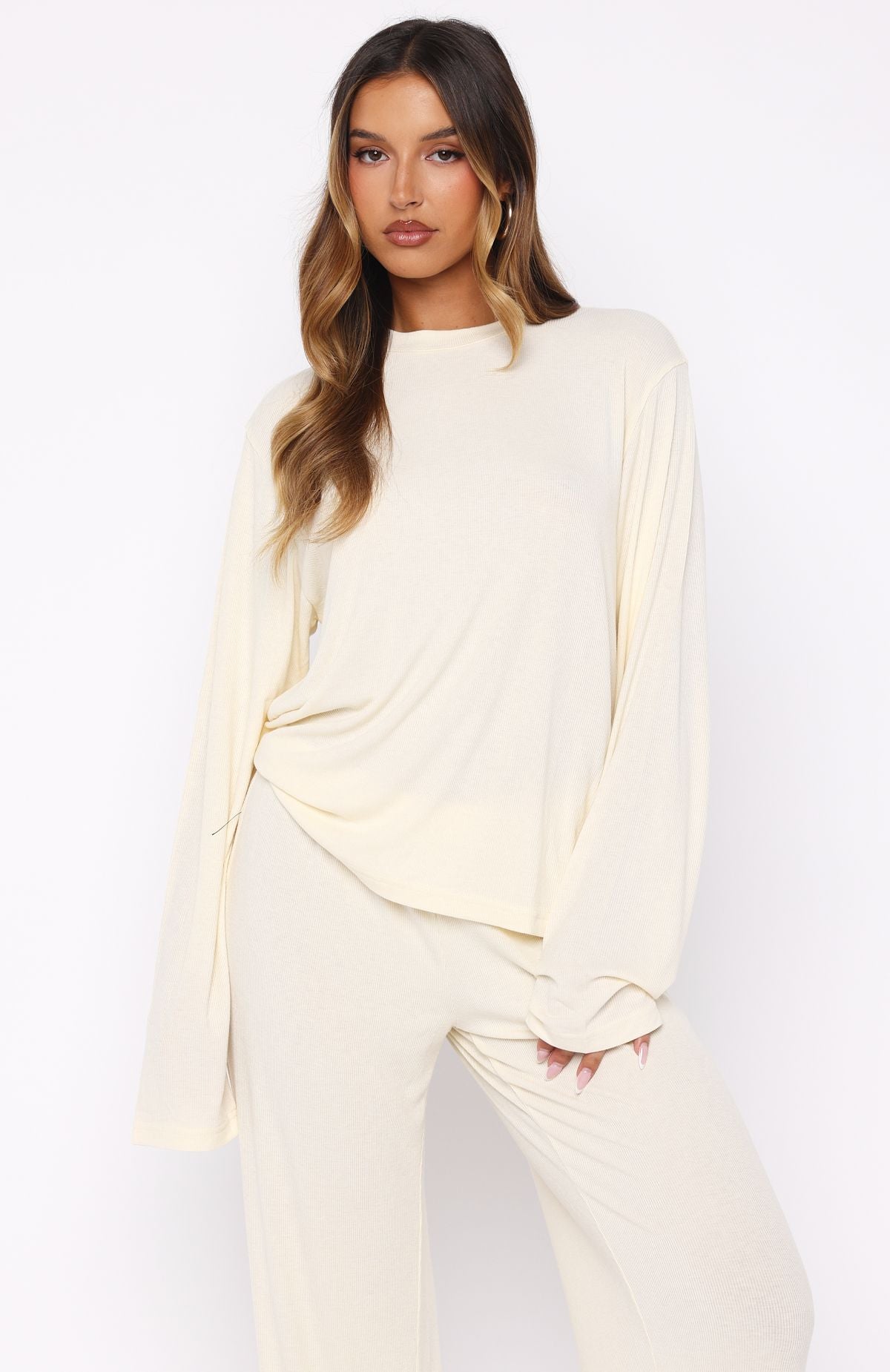 Wish Upon A Star Pyjama Long Sleeve Top Off White - Image 2