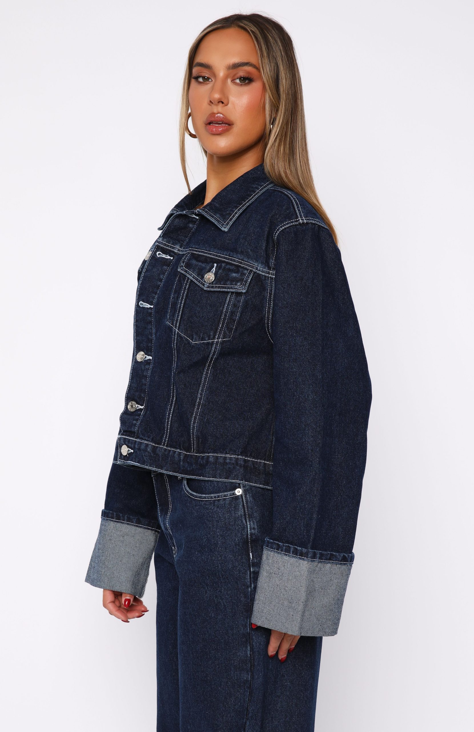 Charlotte Denim Jacket Dark Indigo - Image 3