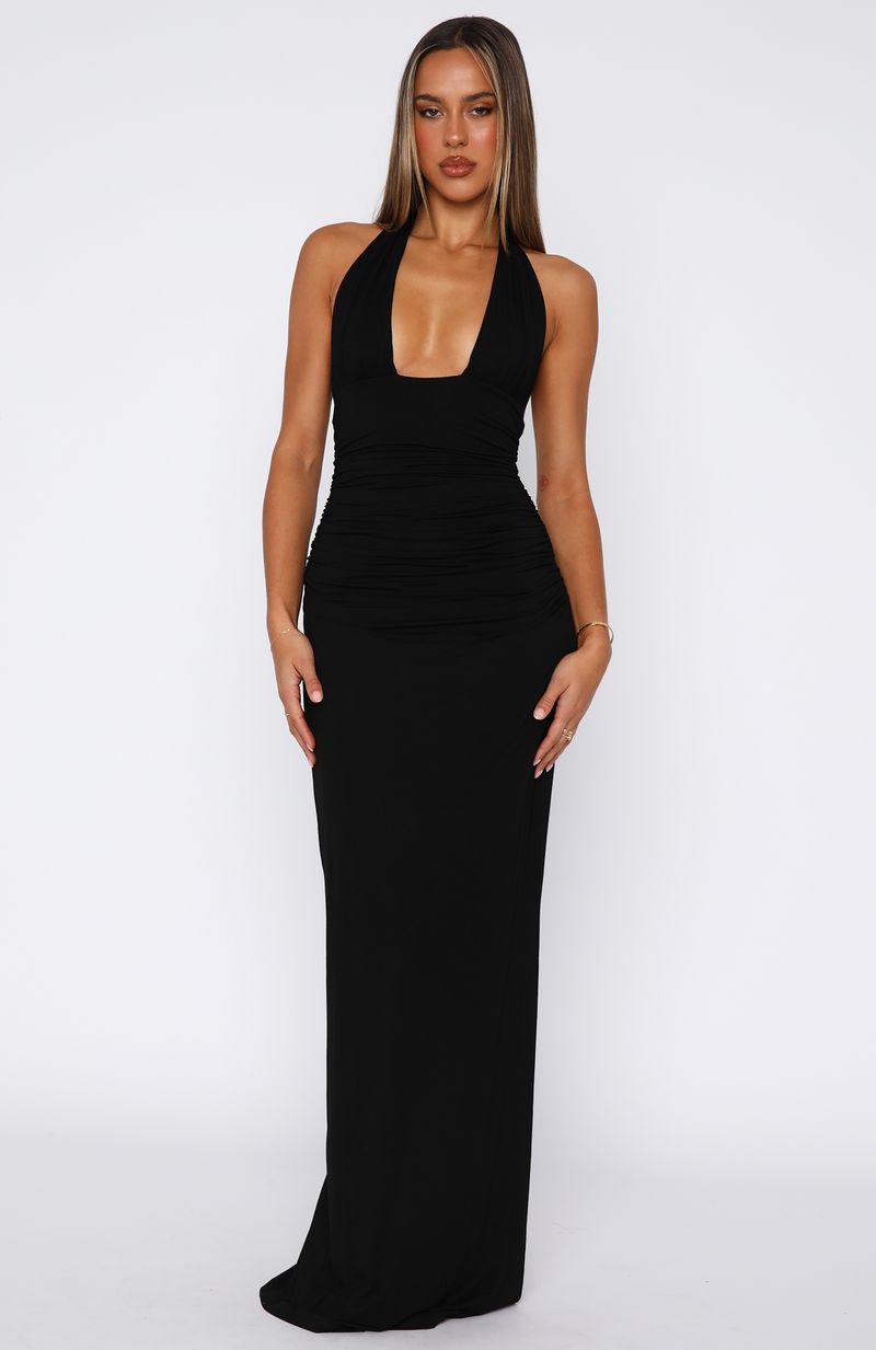 Say What You Feel Halter Maxi Dress Black - Image 2