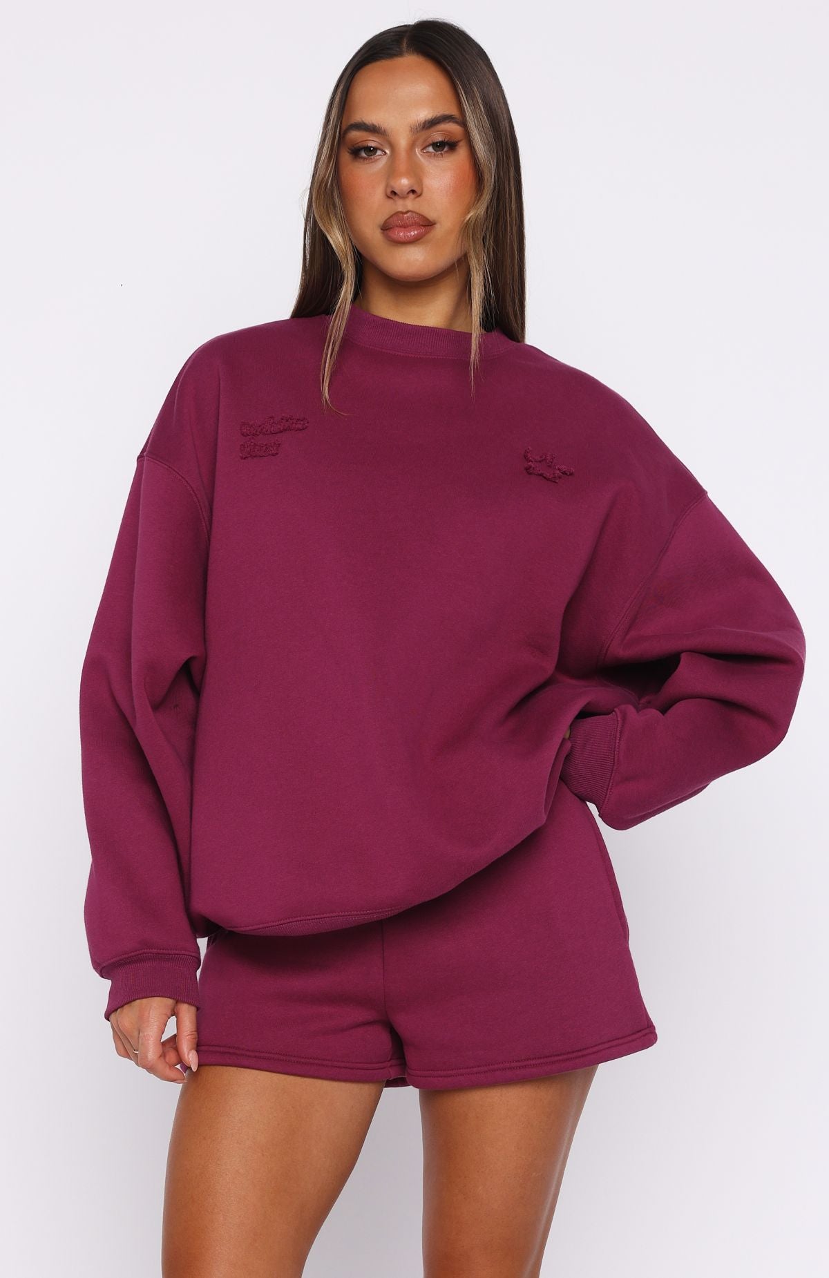 From The Archives Lexi Oversized Sweater Berry - Image 2