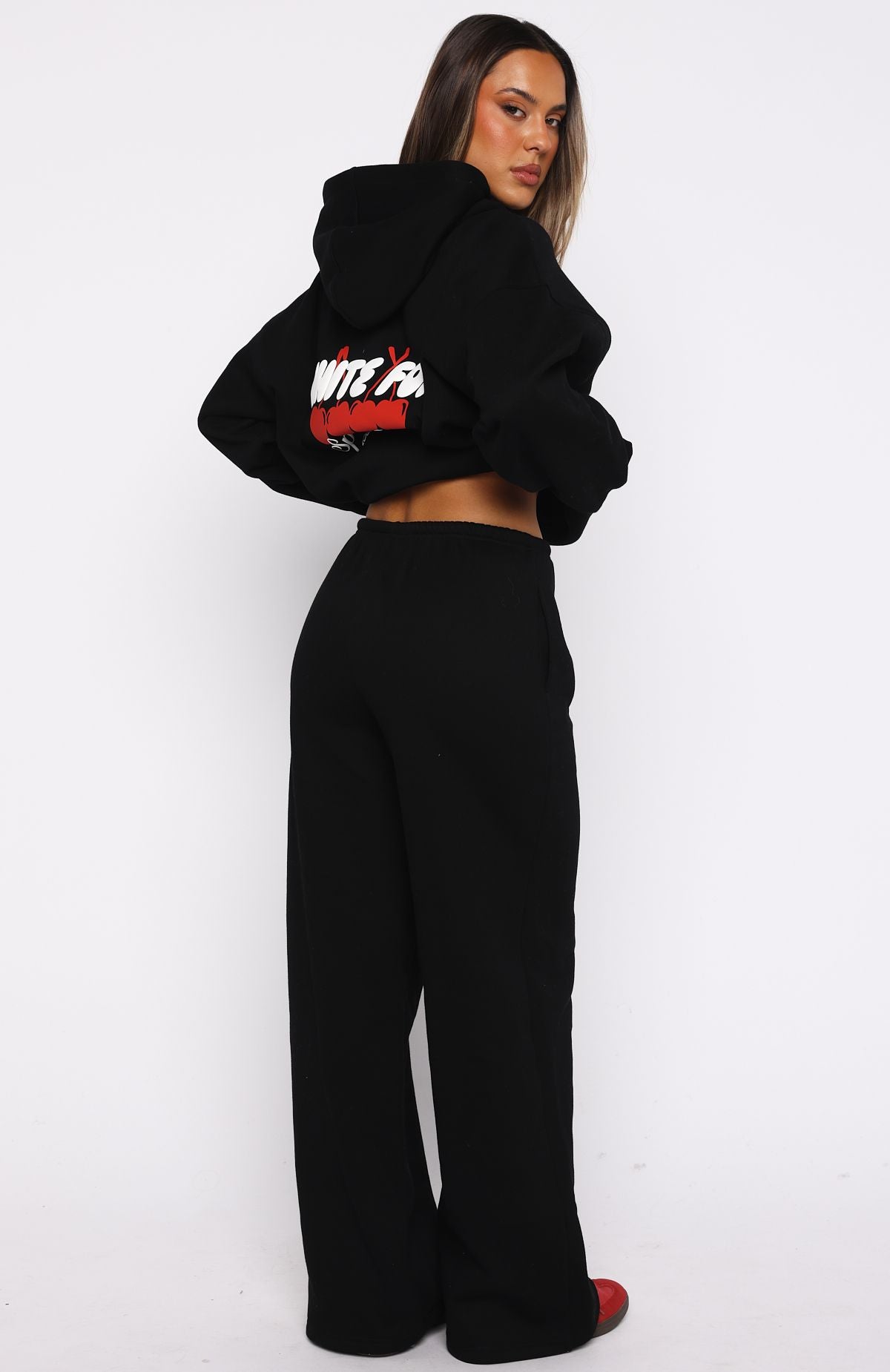 Club 14 Cassie Wide Leg Sweatpants Black - Image 4