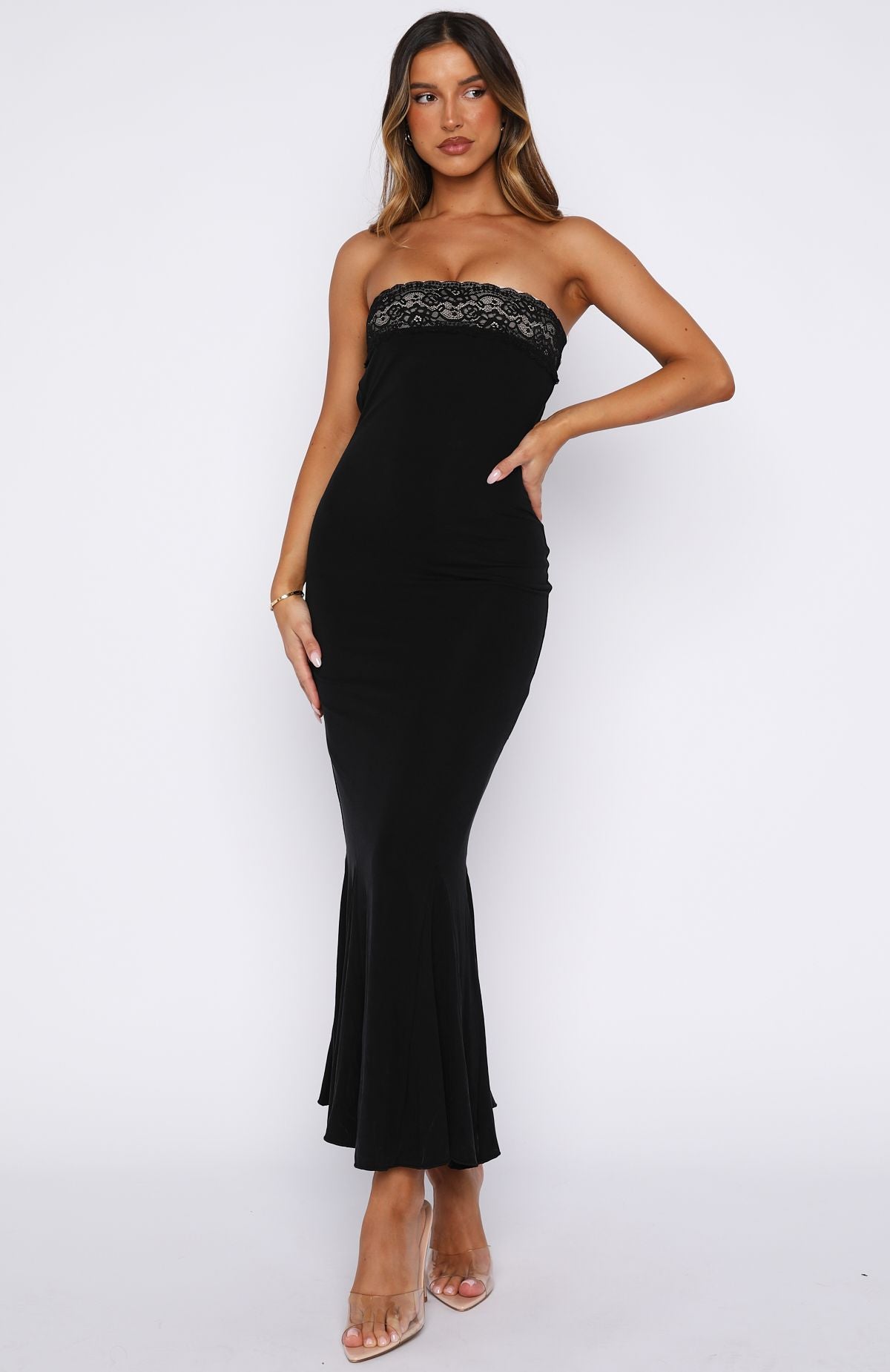 Pearl And Prosecco Midi Dress Black - Image 2