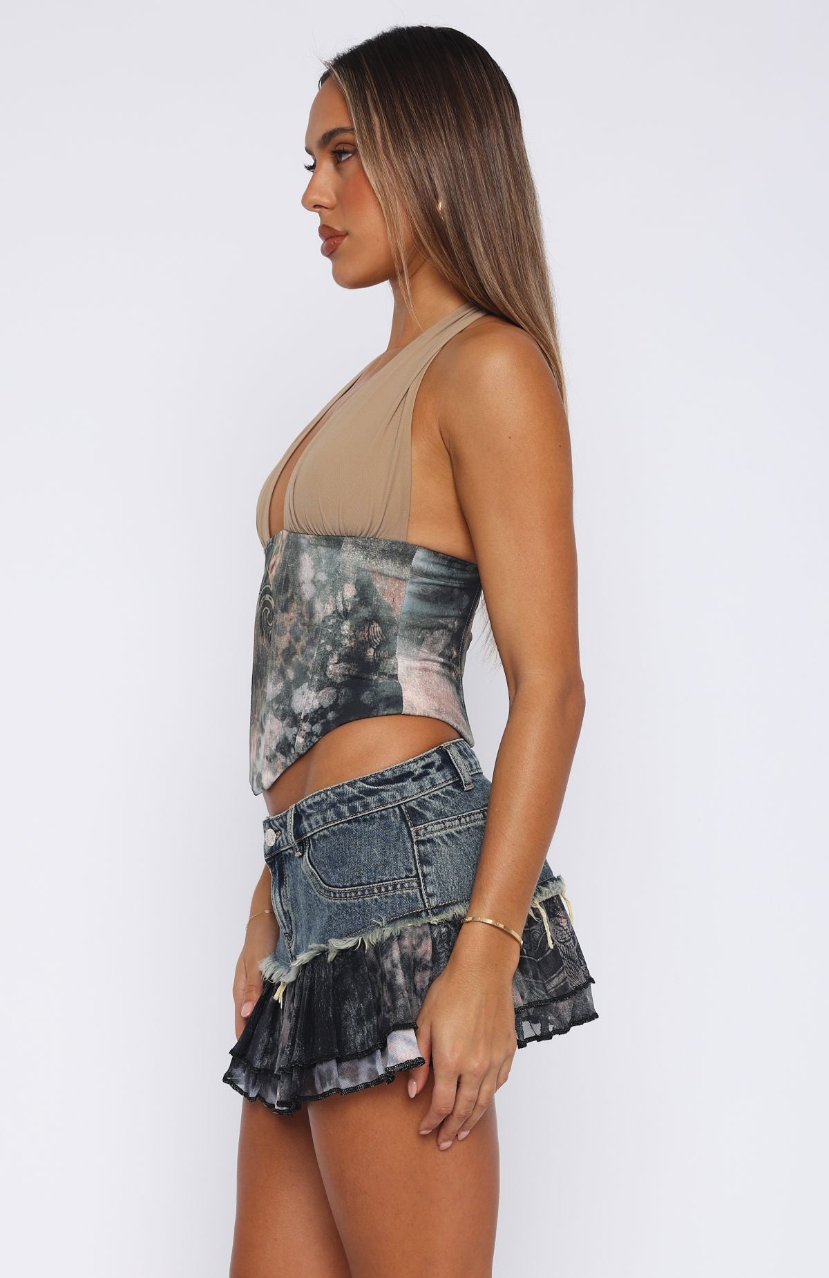 Yee Haw Denim Mini Skirt Safari Indigo - Image 3