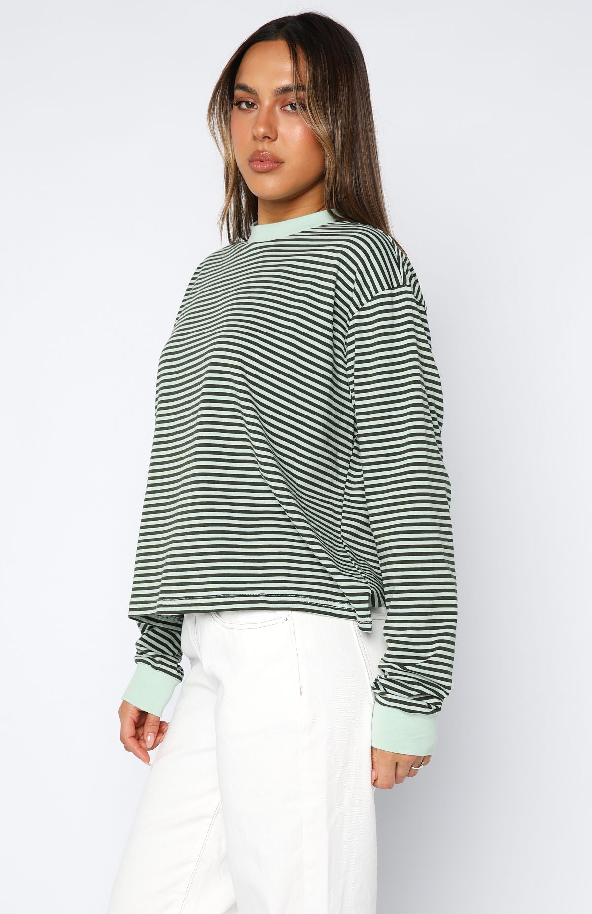 Touchdown Long Sleeve Tee Green Stripe - Image 3