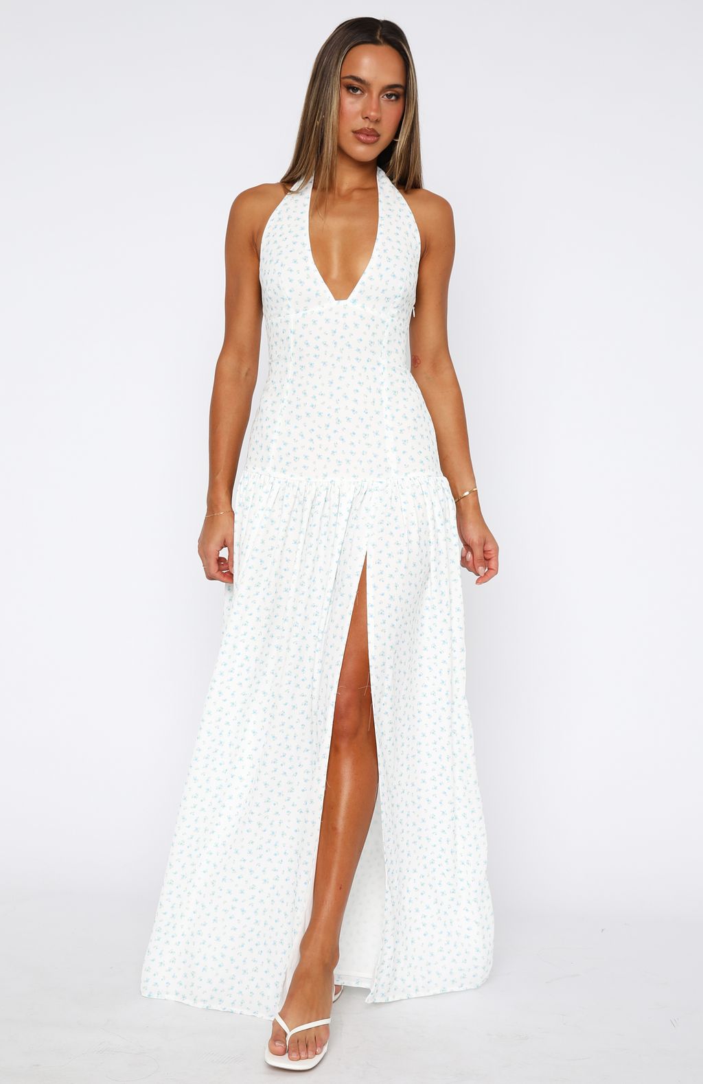 Sweet Temptation Halter Maxi Dress Bluebelle - Image 2