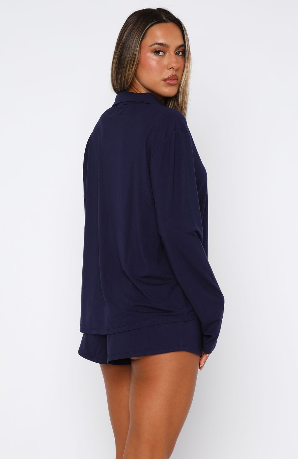Dreamscape Long Sleeve Pyjama Set Navy - Image 4