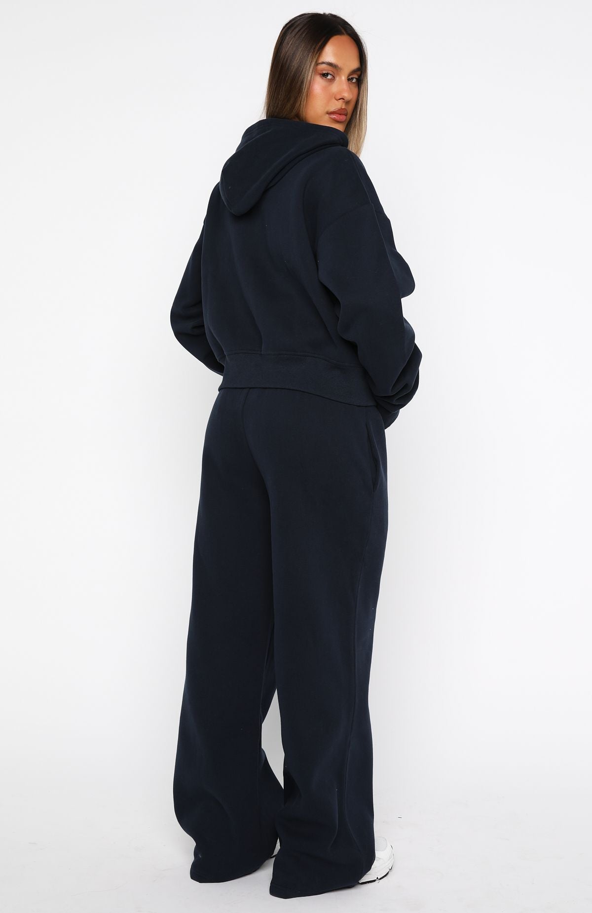 Daydreamers Madeline Wide Leg Sweatpants Navy - Image 4