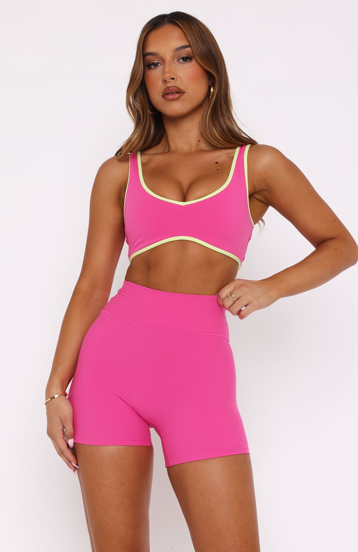 Keep Up High Waisted Shorts 4 Bubblegum - Image 3