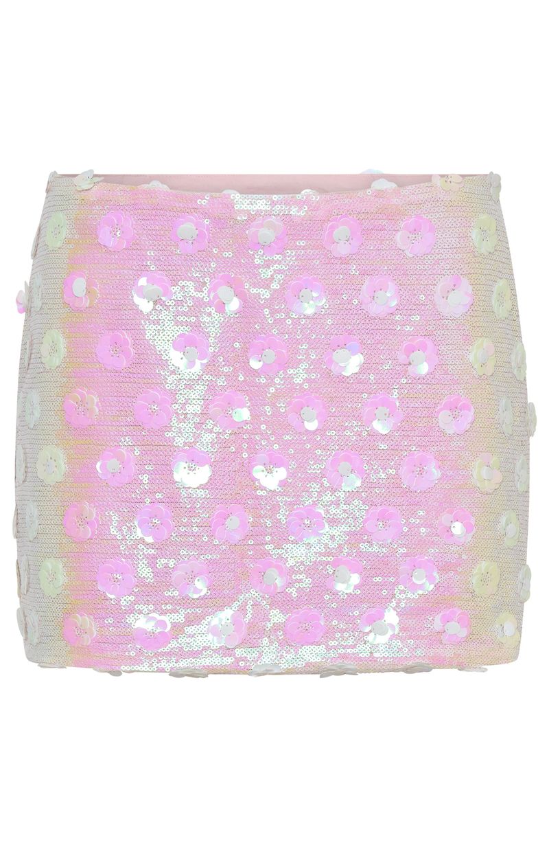 Wild Joy Sequin Mini Skirt Baby Pink - Image 7