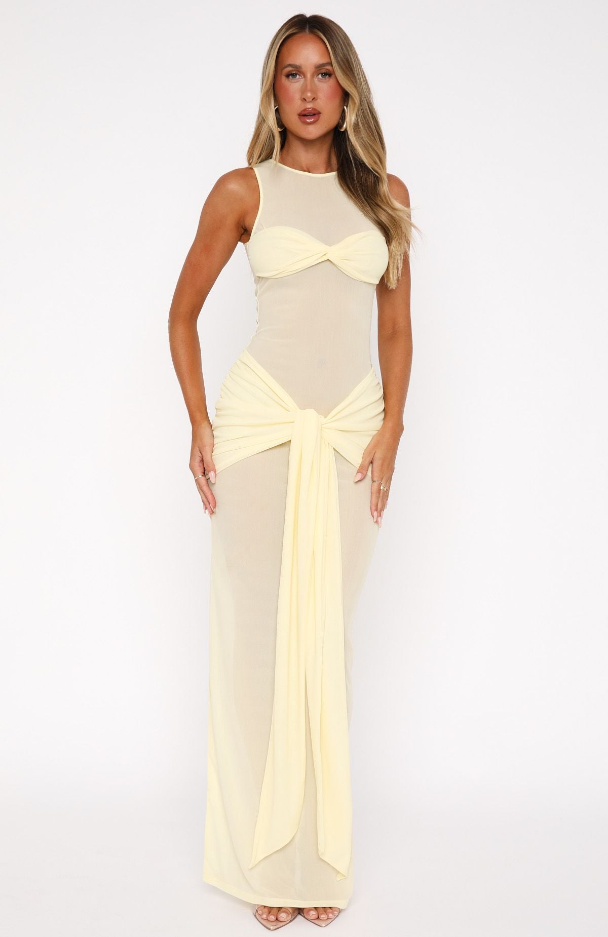 Honeymoon Heart Maxi Dress Lemon - Image 2