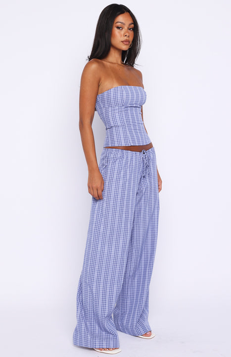 Promise Me This Pants Navy Check - Image 3