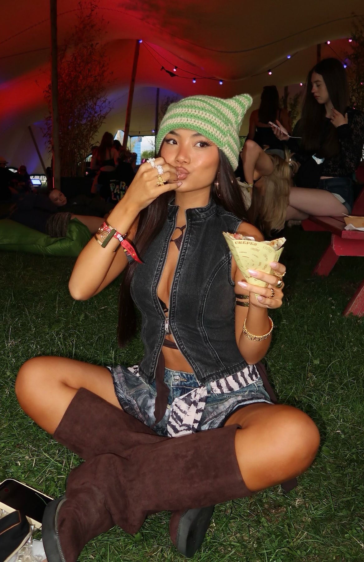 Yee Haw Denim Mini Skirt Safari Indigo - Image 7